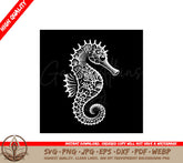 Curled Seahorse Spirals SVG Digital File